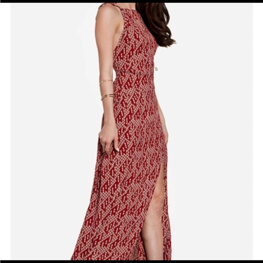 Stone Cold Fox Red & White Boho Maxi Dress. Size 1 (Small)